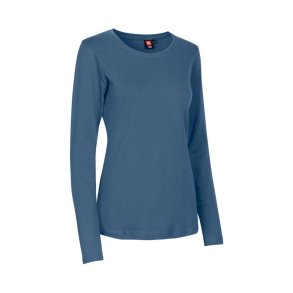 T-shirt med langt rme dame model farve: indigo